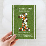 Sports 1st Birthday Party Invitation<br><div class="desc">Sports 1st Birthday Party Invitation for your all star kid! Number 1 is made of footballs, soccer balls, basketballs and golf balls on a green grass background. Design continues on the back resembling a jersey with name and birthday age. Your friends and family will definitely have a ball at this...</div>