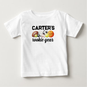 Sports 1st Birthday Rookie Year Baby T-Shirt