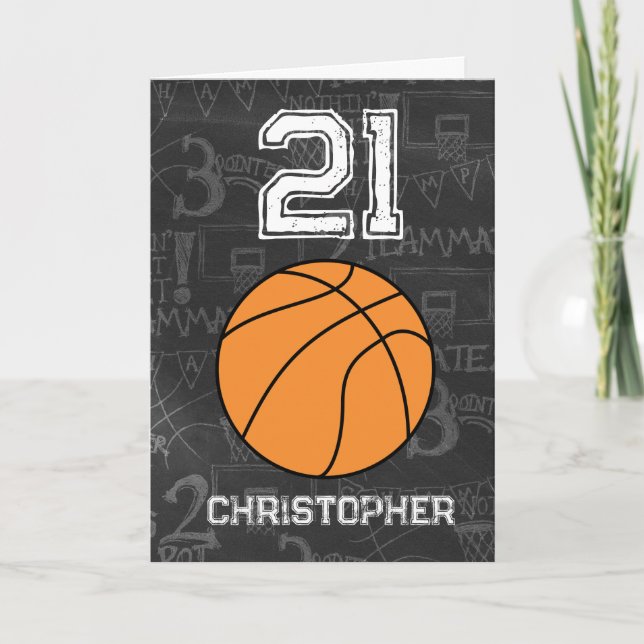 Sports 21st Birthday Basketball Card (Front)