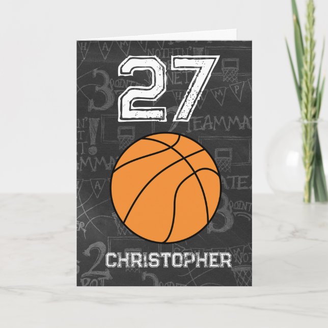 Sports 27th Birthday Basketball Card (Front)