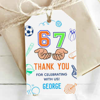 Sports 6 7 Meme Trend Six Seven Birthday Party Gift Tags