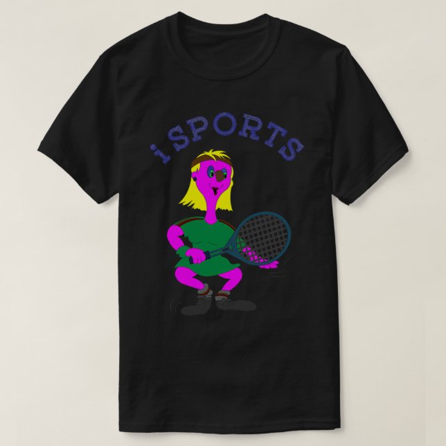 Sports action moving funny tennis 1 T-Shirt (Design Front)