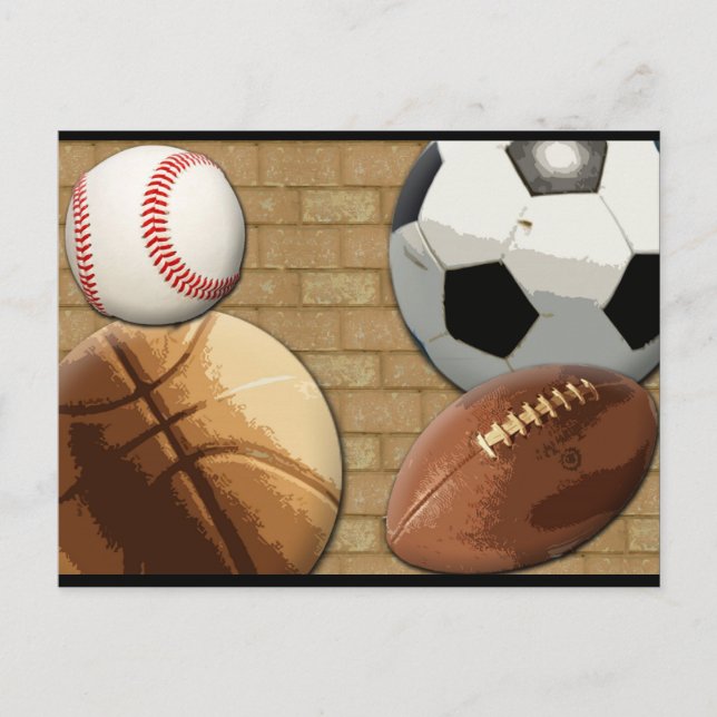 Sports Al-Star, Basketball/Soccer/Football Postcard (Front)