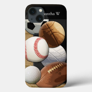 Sports All-Star, Basketball/Soccer/Football iPhone 13 Case