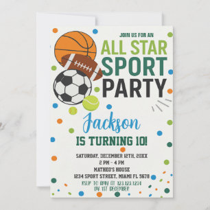 Sports All-Stars Birthday Invitation