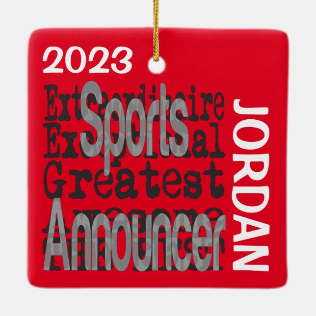 Sports Announcer Extraordinaire CUSTOM Ceramic Ornament (Back)