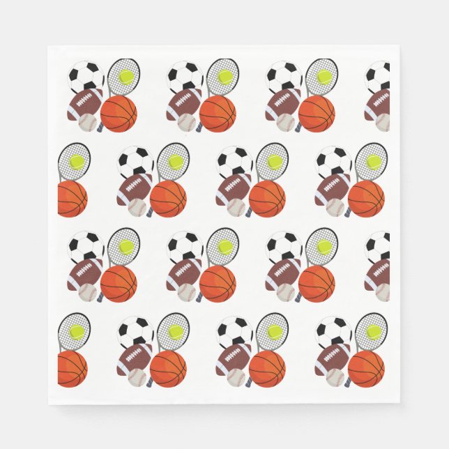 Sports Athletic Balls Napkin (Front)