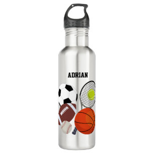 Sports Athletic Balls Personalised Name School 710 Ml Water Bottle