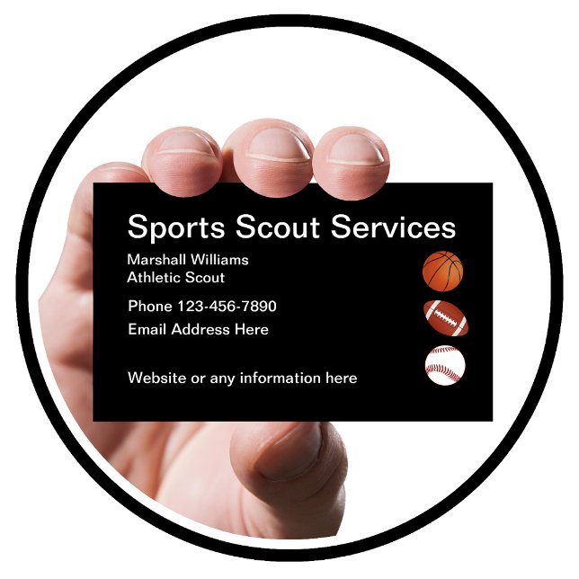 Sports Athletic Scout Simple Layout Business Card (Creator Uploaded)