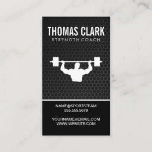 Sports Athletic Trainer Metallic Background Business Card