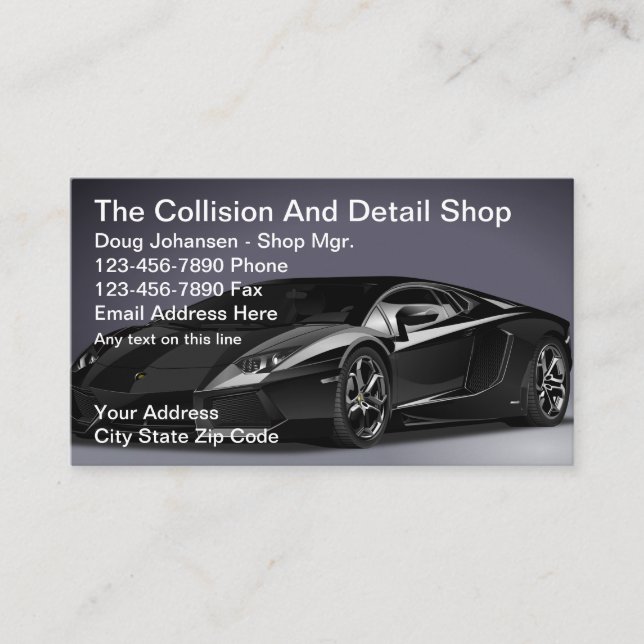 Sports Auto Detailing Car Cleaning Repair QR Code  Business Card (Front)