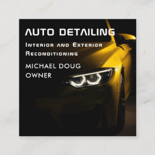 Sports Auto Detailing Car Cleaning Repair QR Code Square Business Card