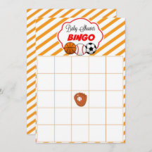 Sports Baby Shower Blank Gift Baby Bingo Cards