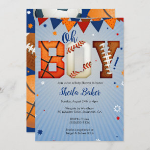Sports Baby Shower Invitation - Sports All Star