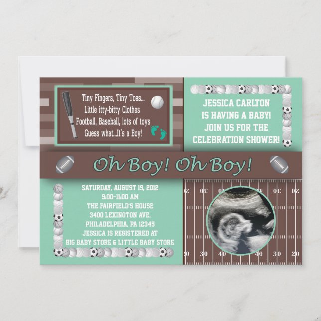 Sports Baby Shower Invitations (Front)