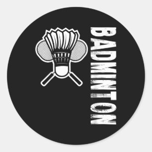 Sports Badminton  Classic Round Sticker