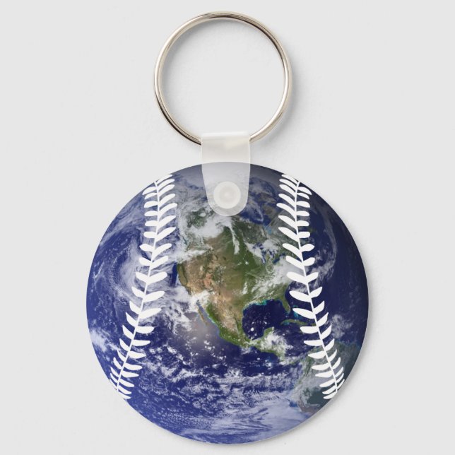 Sports ball Baseball Earth  Key Ring (Front)