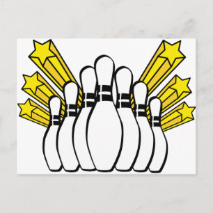 Sports Ball Bowling Coach Team Game Strike Postcard