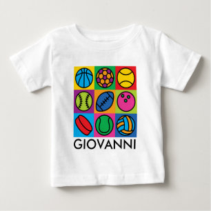 Sports Ball Chequerboard Baby T-Shirt