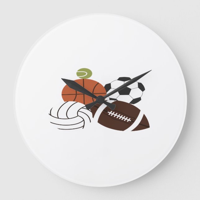 sports ball illustration large clock (Front)