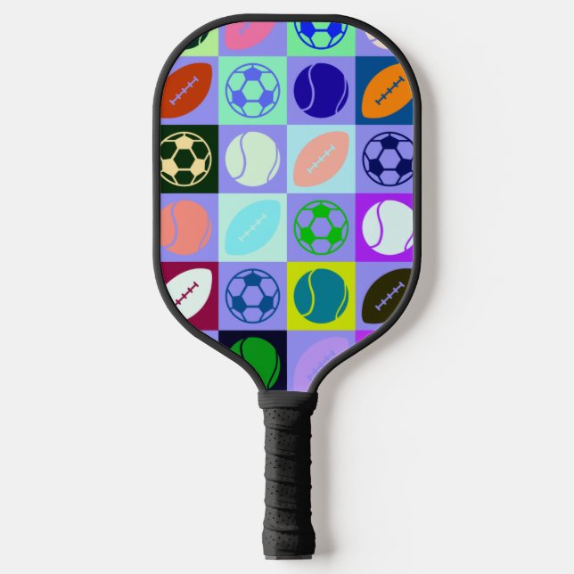 Sports ball King pattern checkers Pickleball Paddle (Front)