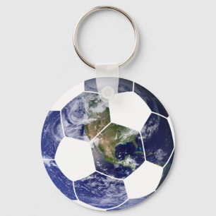 Sports ball Soccer Earth Key Ring