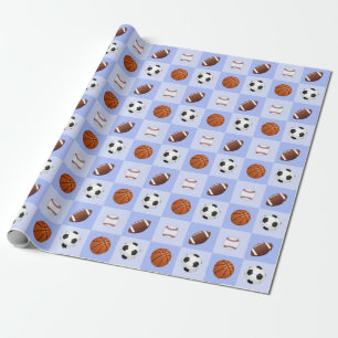 Sports Ball Theme Birthday Wrapping Paper