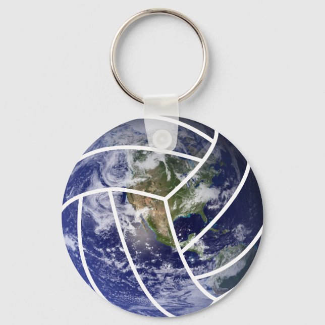 Sports ball Volleyball Earth  Key Ring (Front)