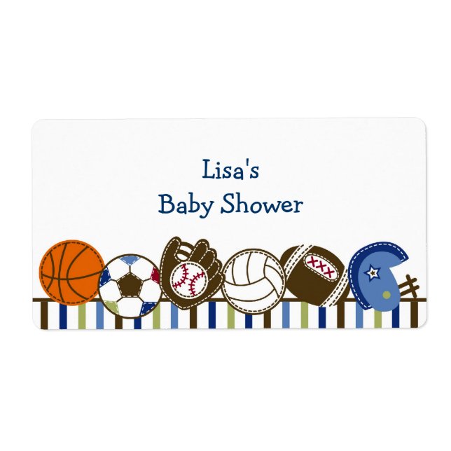 Sports Ball Water Bottle Stickers Labels (Front)