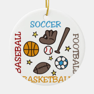 Sports Balls Ceramic Ornament
