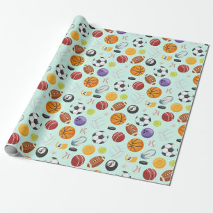 Sports Balls Design Wrapping Paper