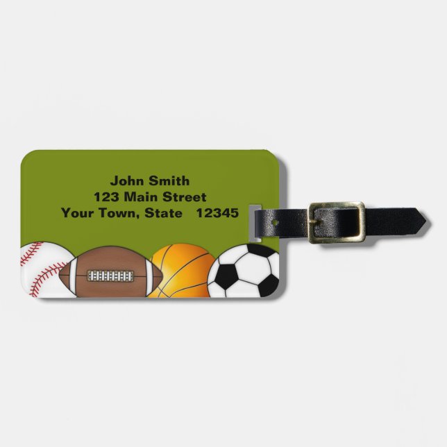 Sports Balls Luggage Tag (Front Horizontal)