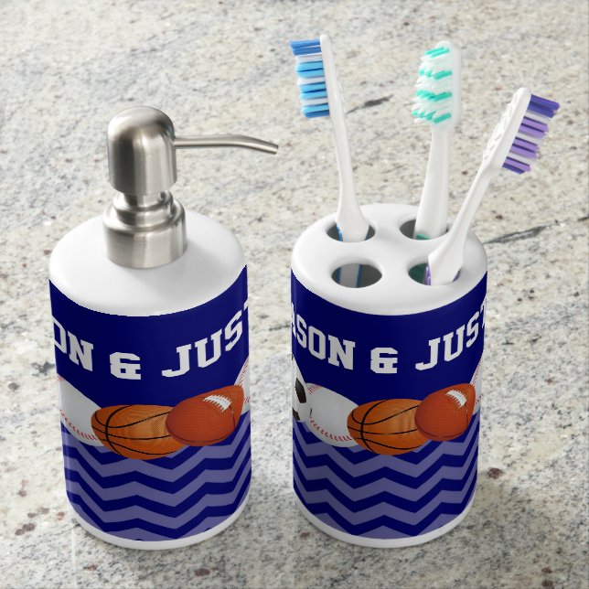Sports Balls Personalised Bath Set (Front)