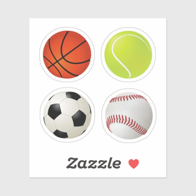 Sports Balls Set Basketball Tennis Soccer Baseball (Sheet)