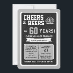 Sports Bar Birthday Cheers and Beers to 60 Years Invitation<br><div class="desc">Celebrate in true game-day style with this bold sports bar birthday invitation. Designed with a clean, modern layout and energetic athletic vibes, this invite sets the tone for a fun, laid-back celebration with friends, food, and drinks. Perfect for milestone birthdays and adult celebrations, the design features strong color blocking, sporty...</div>