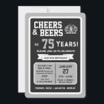 Sports Bar Birthday Cheers and Beers to 75 Years Invitation<br><div class="desc">Celebrate in true game-day style with this bold sports bar birthday invitation. Designed with a clean, modern layout and energetic athletic vibes, this invite sets the tone for a fun, laid-back celebration with friends, food, and drinks. Perfect for milestone birthdays and adult celebrations, the design features strong color blocking, sporty...</div>