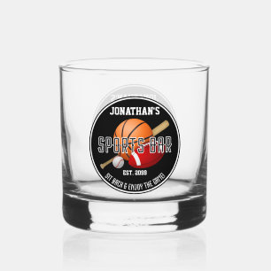 Sports Bar Lounge Drinkware Rocks Whiskey Glass