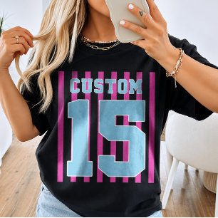 Sports Baseball Soccer Team Name Number T-Shirt