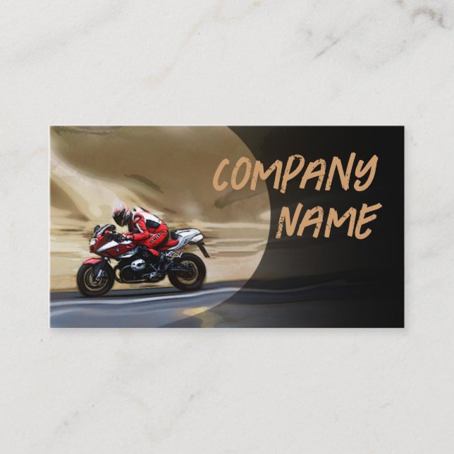 Sports Bike In The Motion Business Card (Front)