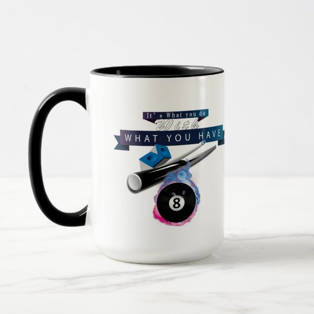 Sports billiards & pool coffee mug with meme, quot (Left)