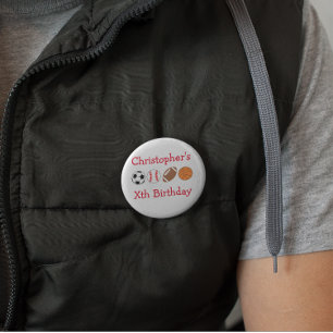 Sports Birthday 6 Cm Round Badge