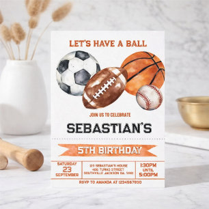 Sports Birthday Invitation