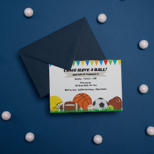 Sports Birthday Invitation