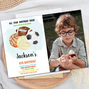 Sports Birthday Invitation with Photo