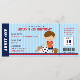 Sports Birthday Invitations (Boy Baby Shower)