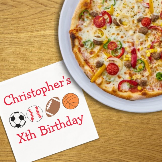 Sports Birthday Napkin (Creator Uploaded)