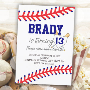 Sports Birthday Party Boy Baseball Theme Invitation