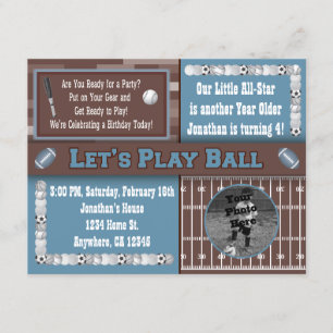 Sports Birthday Party Invitations