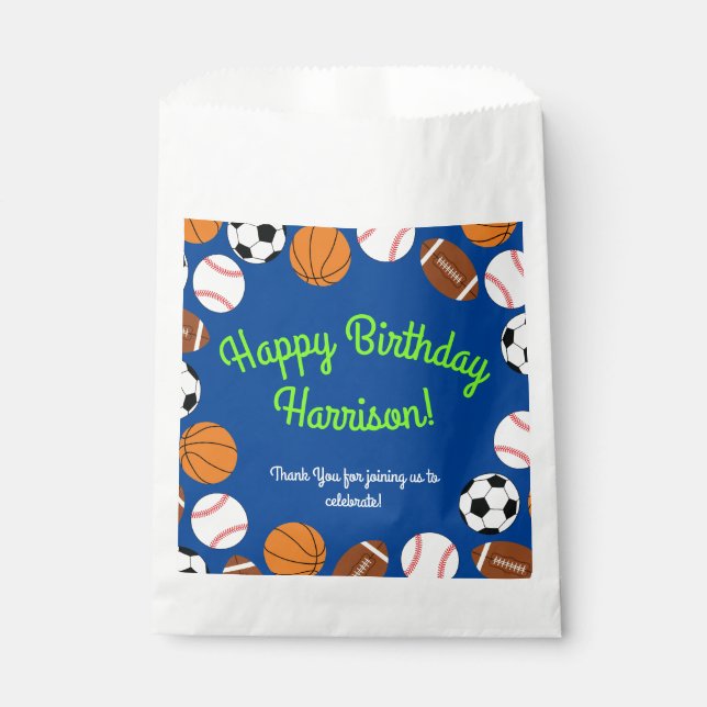 Sports Birthday Party Kids Cute Favour Bag (Front)