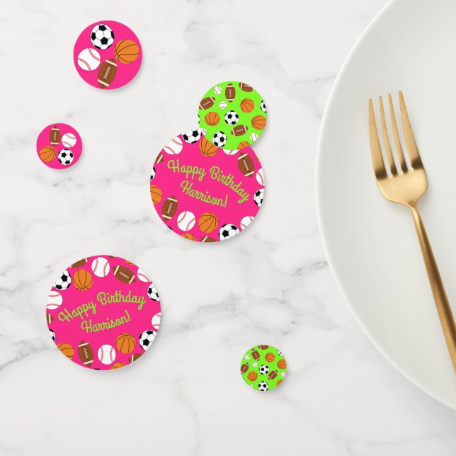 Sports Birthday Party Kids Cute Pink Girls Confetti (Group)